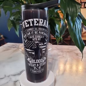 Veteran BLOOD SWEAT & TEARS 20oz Tumbler with duo lids 🎉sale
